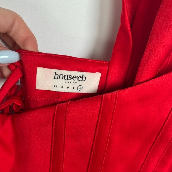 NWOT House of CB Loretta Red Corset Dress with Altered Corset Back size L+ - Picture 8 of 11